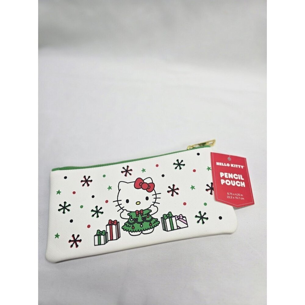 Hello Kitty Christmas Evergreen Pencil Pouch 8.5"x4.5" New with tags*